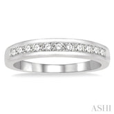1/3 ctw Channel Set 11 Stone Round Cut Diamond Wedding Band in 14K White Gold